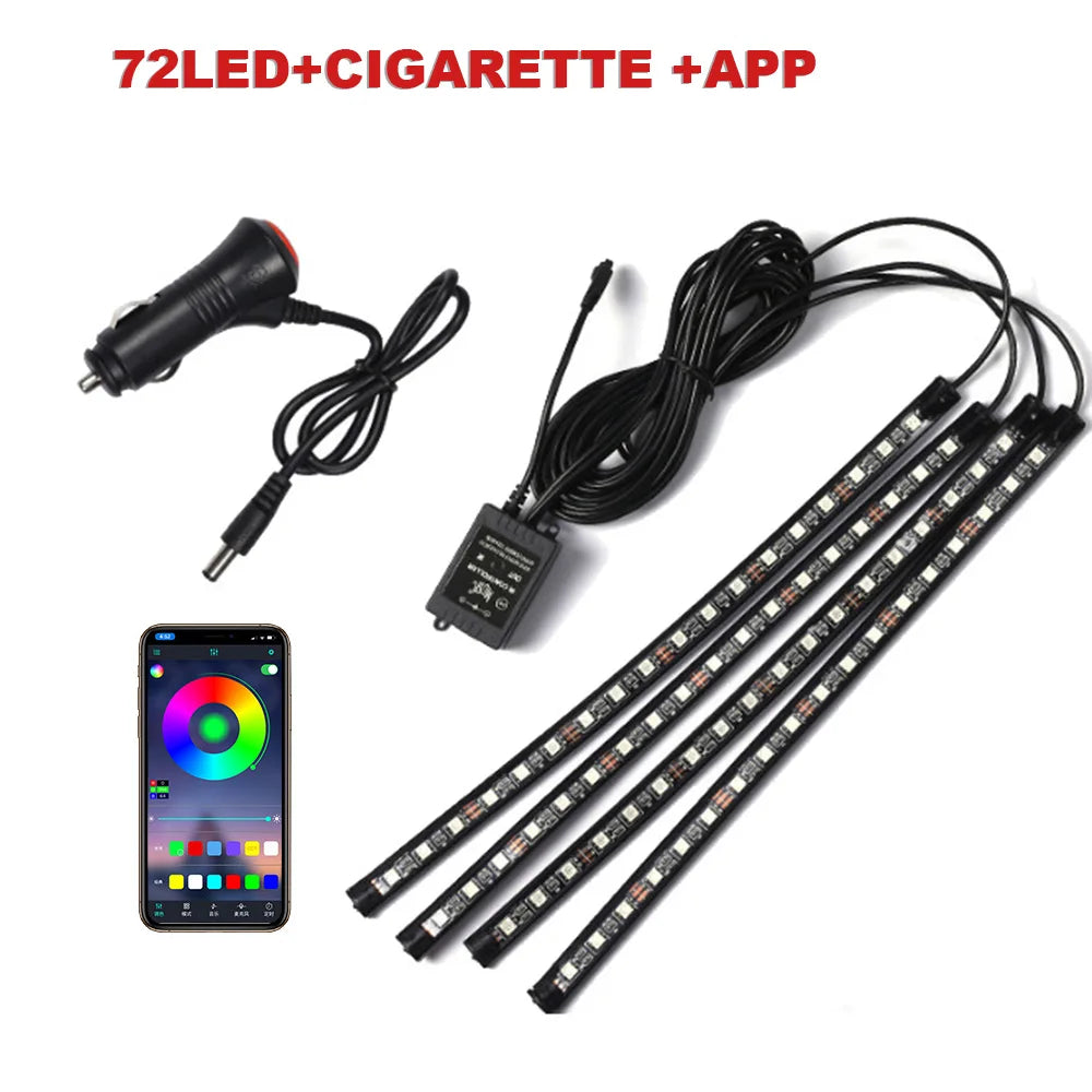 AutoNero GlowLED RGB – Zestaw Oświetlenia Wnętrza Samochodu USB + Pilot