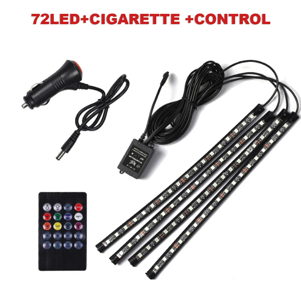 AutoNero GlowLED RGB – Zestaw Oświetlenia Wnętrza Samochodu USB + Pilot