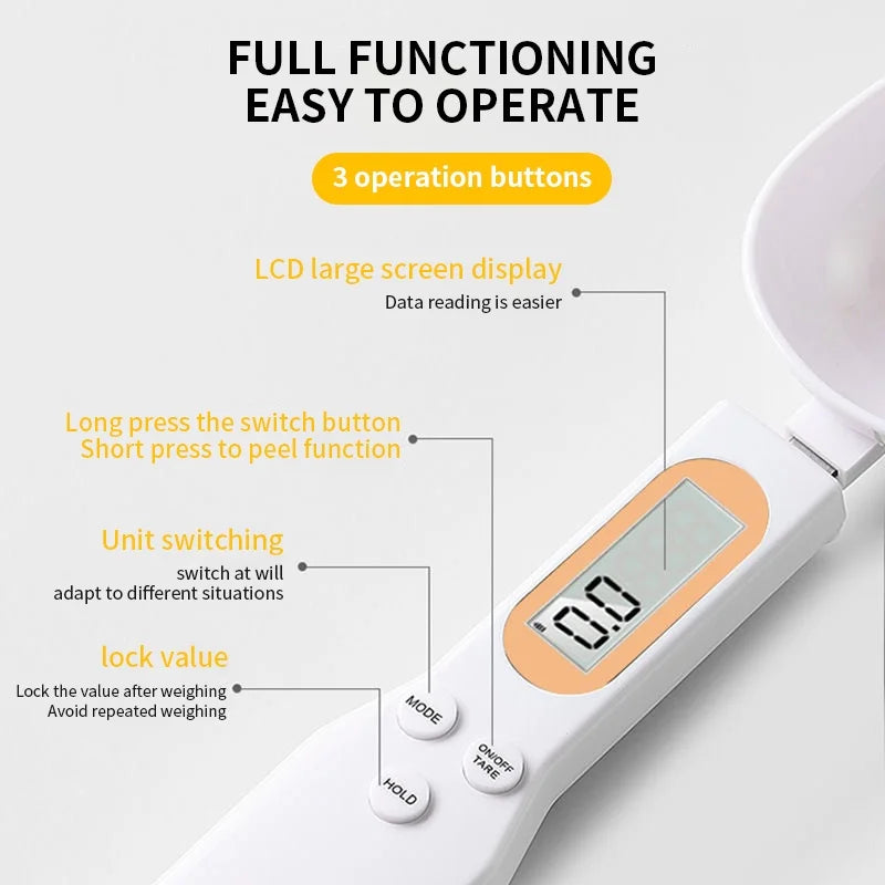 Precyzyjna Cyfrowa Waga Łyżkowa LCD 500g / 0.1g – Elektroniczna Miarka Kuchenna