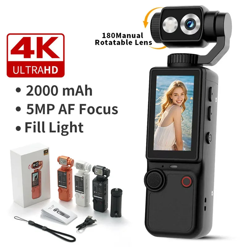 Kompaktowa Kamera Sportowa & Dashcam 4K UltraHD z Obrotowym Obiektywem 180° i WiFi