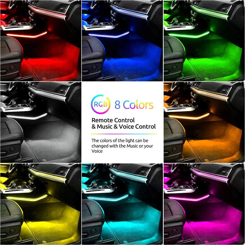 AutoNero GlowLED RGB – Zestaw Oświetlenia Wnętrza Samochodu USB + Pilot