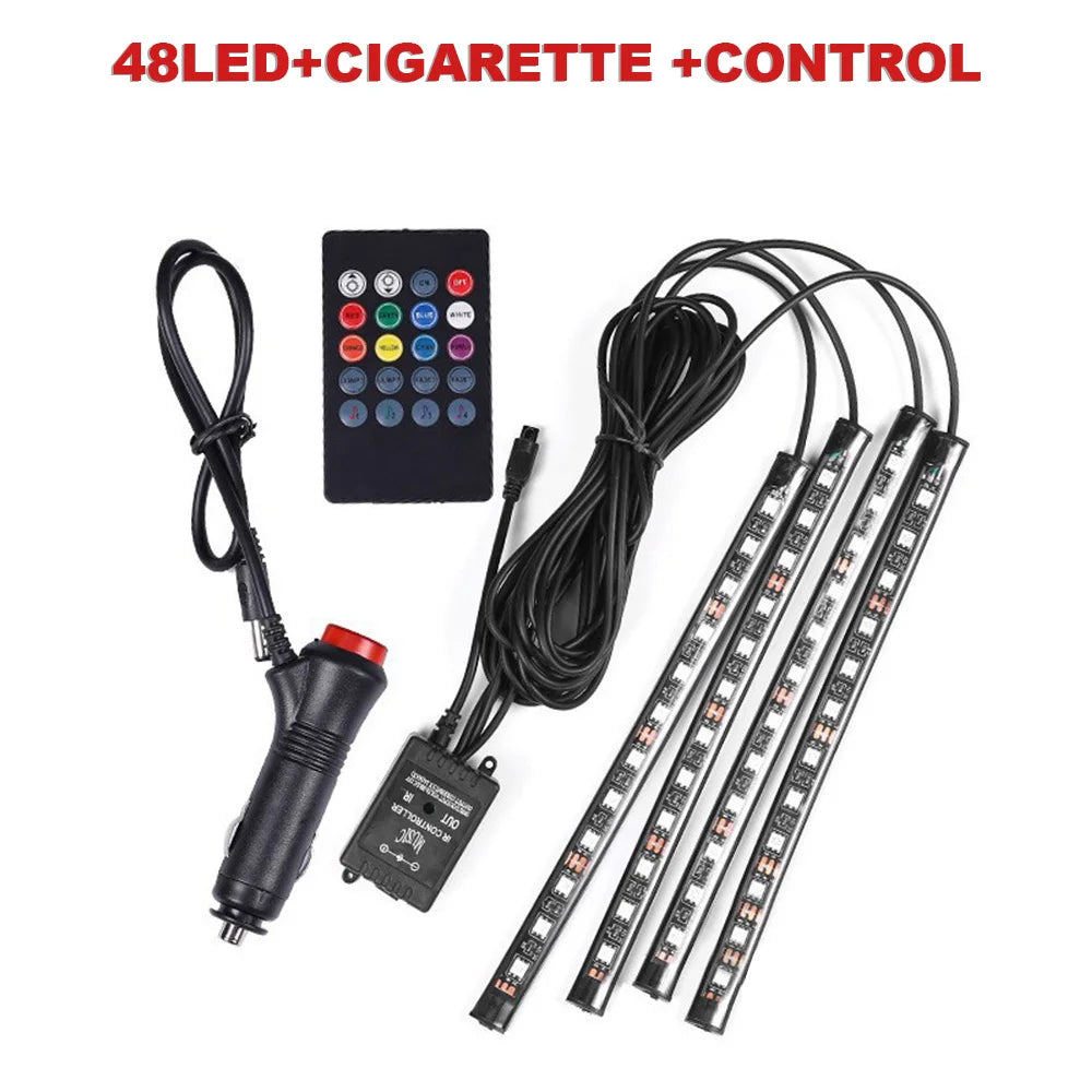 AutoNero GlowLED RGB – Zestaw Oświetlenia Wnętrza Samochodu USB + Pilot