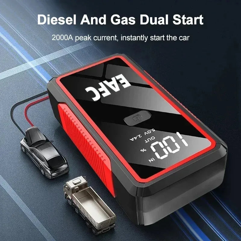 AutoNero ProStart 2000A – Urządzenie Rozruchowe Jump Starter z Powerbankiem & Wyświetlaczem LED